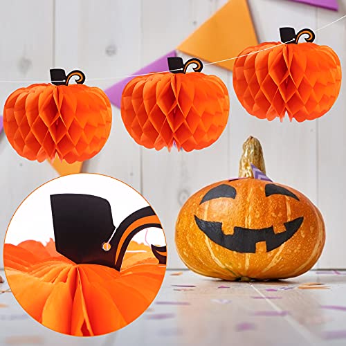 18 Pcs Fall Pumpkin Honeycomb Centerpieces - Halloween Thanksgiving Decor
