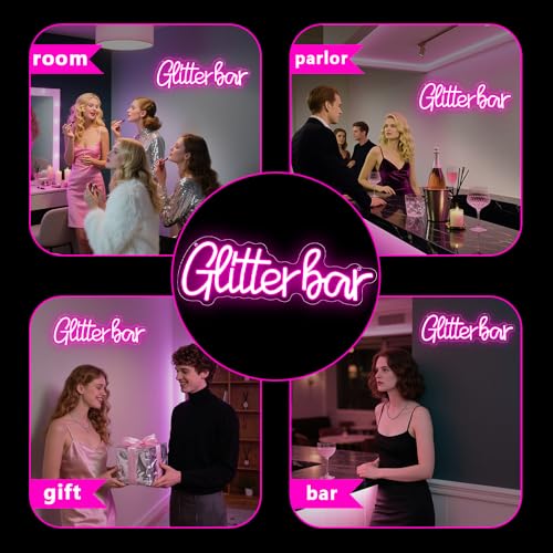 Glitter Bar Neon Sign LED Bar Decor for Home Wedding Birthday Party LB-GlitterBar