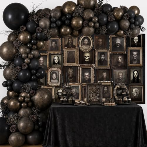 Halloween Portrait Backdrop Banner - Black 70.8x43.3 inch - Spooky Party Decor