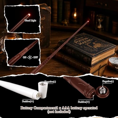 White Floating Candles with Magic Wand Remote - 12 Pack LED Taper Flickering Lights for Halloween Christmas Home Party