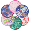 Foldable Floral Hand Fans Set - Japanese Style Portable Cooling Fans for Summer Festivals & Weddings (8 Inch, 6 Pack)