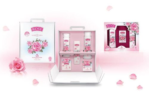 Bulgarian Rose 5 Piece Gift Set - Natural Rose Soap, Body Lotion, Hand Cream & Face Cream