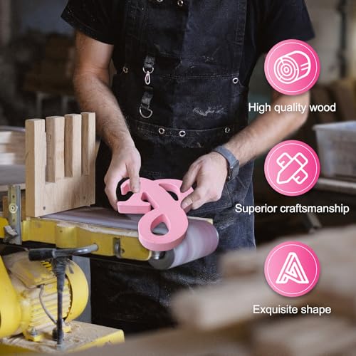 Pink Wooden Letters Unfinished Wall Decor Sign for Crafts & Home Projects - Variation A