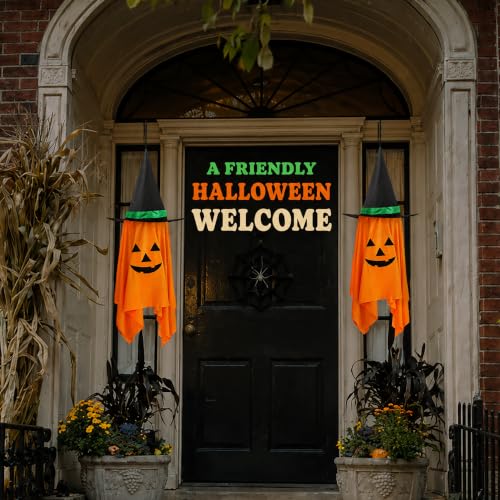 Weather-Resistant Hanging Pumpkin Decor Set for Halloween & Fall