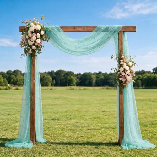 6-Pack Turquoise Gauze Table Runners 28 x 120 Inch - Home Decor