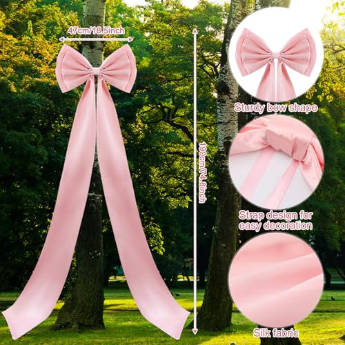 Giant Satin Bow Decor - Dusty Pink, 75 x 18 Inches, Wedding & Party Decoration