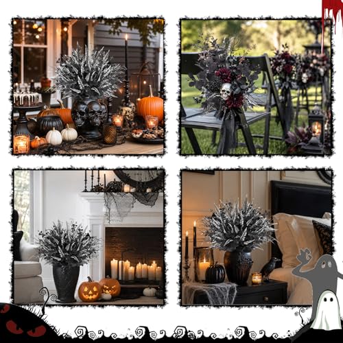 Mixed 12 Pack Black Eucalyptus Stems Ferns Dead Branches Halloween DIY Flowers