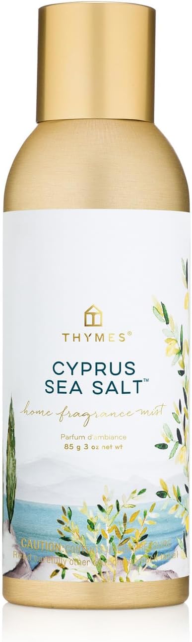 Thymes Cyprus Sea Salt Home Fragrance Mist - Refreshing Scent for a Relaxing Atmosphere | 3.0 oz