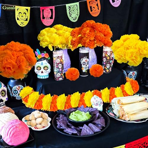 Orange Faux Marigold Flower Heads - 6cm, 100pcs for DIY Decorations