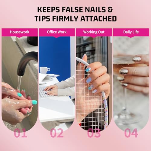 Semi Solid Nail Glue with Remover - Clear 15g for Press On Nails, No UV Needed