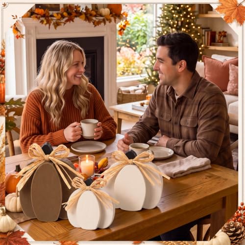 Fall Pumpkin Wooden Signs Set - Rustic Farmhouse Autumn Decor - Novel Color