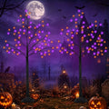 Halloween Tree with Purple and Orange Lights - 6FT 2-Pack LED Set, Bendable Branches, Timer, Waterproof Outdoor Decorations