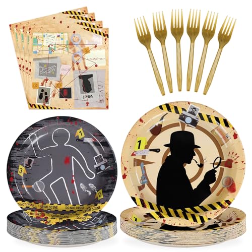 Murder Kit Party Supplies - 96Pcs Murder Mystery Top Secret Set for 24 Guests