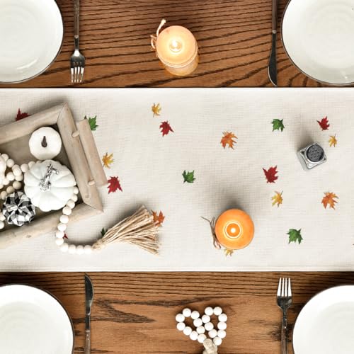 Beige 13x108 Inch Fall Table Runner - Polyester Home Party Decor