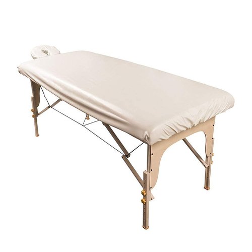ForPro Professional Collection Waterproof Massage Table Cover - Machine Washable Spa Sheet Set, Natural