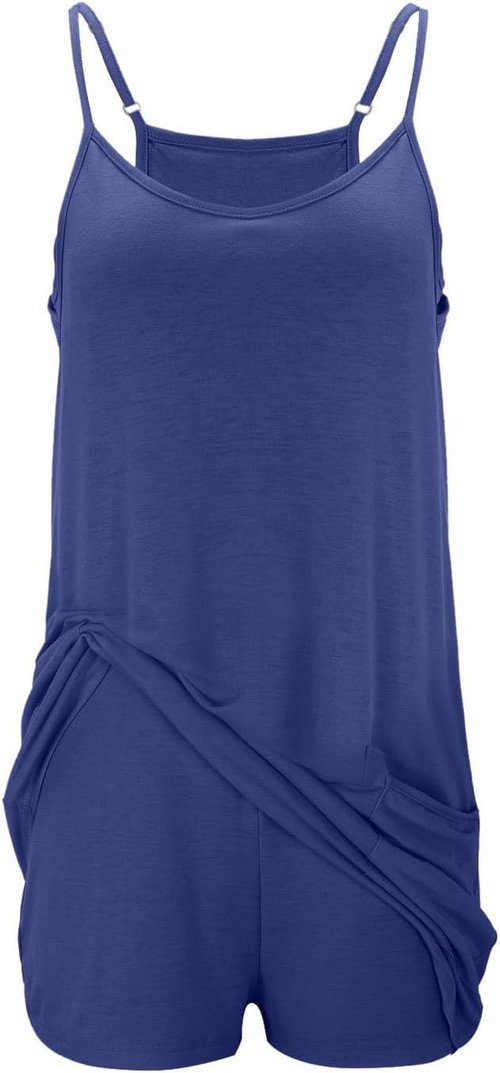 Skiennix Overall Shorts - Women's Summer Casual Sleeveless Rompers with Pockets | Boho Beach Style
