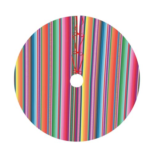 Majoug Mexican Blanket Serape Stripe Christmas Tree Skirt 36" Holiday Decor