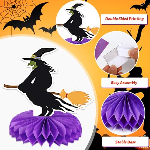 Black Halloween Table Decorations 10Pcs Spooky Honeycomb Centerpieces - Festive Party Decor