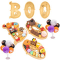 Halloween Wooden Charcuterie Board Set - BOO Letters with 14 Balloons - Party Table Decor
