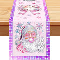 Disco Ball Christmas Table Runner - Santa Claus Bow Holiday Decor