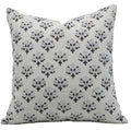 20x20 Inch Linen Cushion Cover with Zipper - Bohemian Floral Block Print - Brown Variation