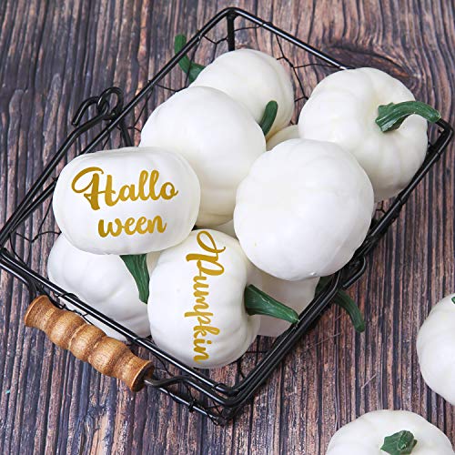 White Mini Artificial Pumpkins 36 Pack Fall Harvest Decor for Home & Parties