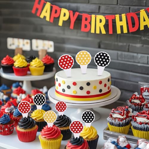 Cartoon Cupcake Toppers - 24 Pcs Cake Decorations for Birthday & Party - Variation: Cartoon
