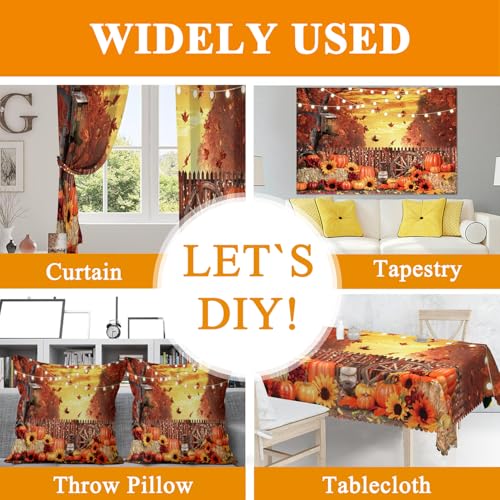 Fall Thanksgiving Backdrop Banner 10x8ft Farm Harvest Hay Photo Decor - Gold Variation