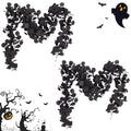 Artificial Black Eucalyptus Garland - 2 Pack, 5.91FT Halloween & Wedding Decor, Indoor Outdoor Faux Vines - Leaf Black
