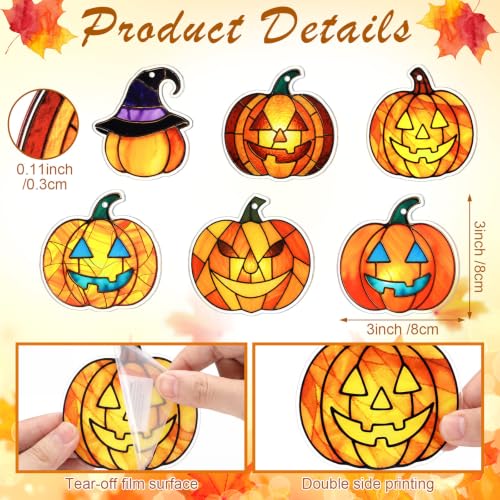18 Pcs Halloween Pumpkin Ornaments Set - Jack on Lantern Autumn Decor, Orange, 3.15 Inches