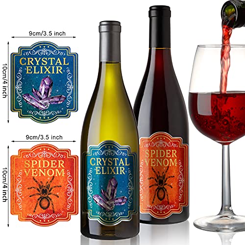 Halloween Apothecary Labels for Wine Bottles - 36 Styles, Removable Decals