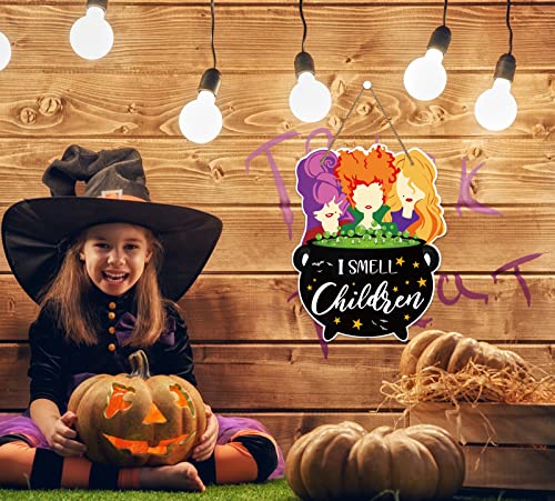 Halloween Hocus Pocus Door Sign - Spooky Witch Decor for Front Door & Wall
