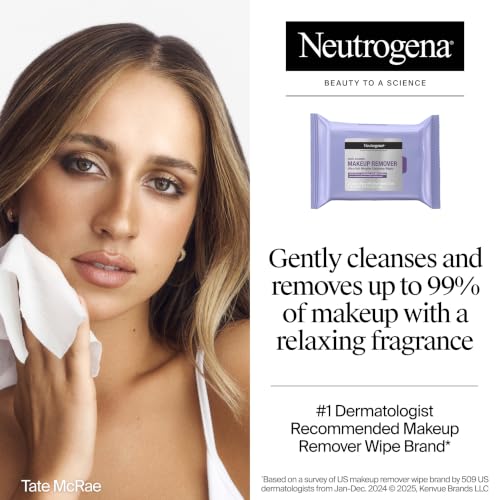 Neutrogena Night Calming Makeup Remover Wipes - 25 Count, Gentle & Relaxing