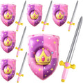 Princess Knight Inflatable Sword & Shield Set - 4 Pcs for Party, Pink, Princess Variation