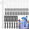 Heavy Duty Inflatable Stakes Set - 60 Pcs Garden Lawn Tie Downs with Hooks & Ropes - Seasonal Decor Security - Variation 60