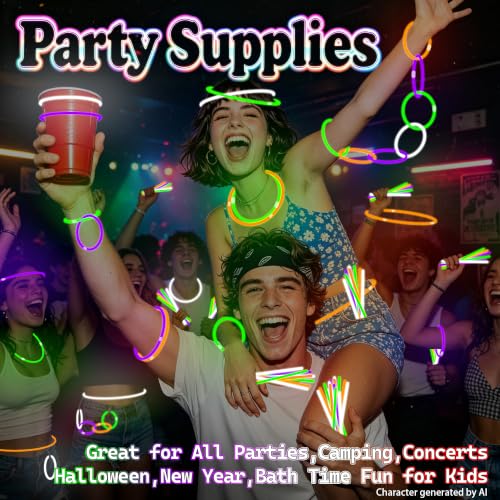 150-Piece Glow Stick Party Supplies Bulk Set with Necklaces & Bracelets - Halloween Neon Favors