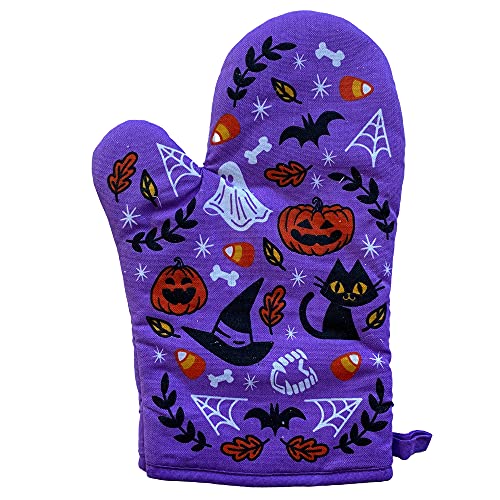 Halloween Jack-O-Lantern Spooky Candy Corn Oven Mitt - Festive Kitchen Accessory