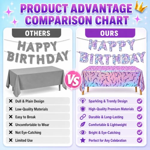 Kpop Birthday Party Decorations Set with Banner and Tablecloth - Lightning Theme