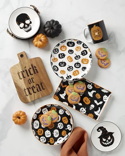 Halloween Porcelain Mug Set for 4 - 10oz Trick or Treat Motif - Vintro Collection