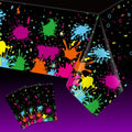 6 Pack Neon Plastic Tablecloths - 54x108 Inch Glow in The Dark Party Decor