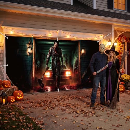 Killer Halloween Garage Door Cover - 7x16 FT Horror Decor, Variation of THIS Listing
