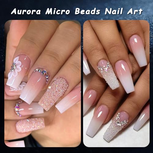 Mini Rhinestones for Nails 1.5mm Clear AB Pixie Crystals - Glitter Nail Art Decorations