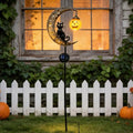 Solar Halloween Black Cat and Pumpkin Garden Stake Lights Outdoor Decor