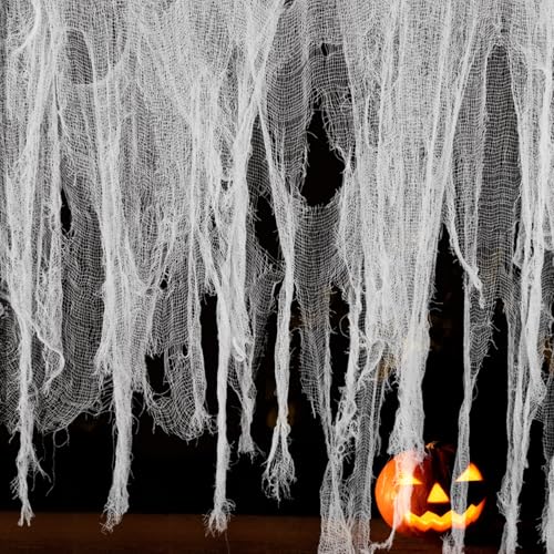 Halloween Creepy White Gauze Cloth - Large 500x59 Inch Decoration Fabric with Variation