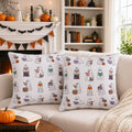 Halloween Ghost Reading Pillow Covers - 2 Pack, 18x18 Inch Bookish Decorative Pillowcases