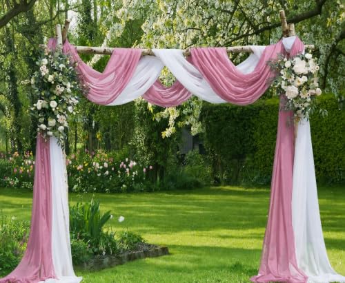 Blush Pink Sheer Window Scarf - 55W x 144L Elegant Light Curtain - Warm Home Designs