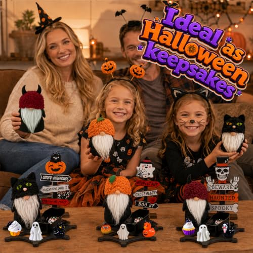 Halloween Party Decorations 43pcs Table Centerpieces Set with Plush & Wood Accents