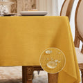 Waterproof Linen Style Rectangle Tablecloth 70x55 Inches - Gold Orange