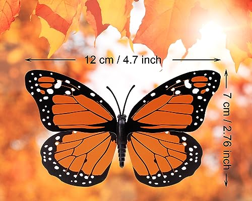 Penta Angel Monarch Butterfly Wall Decals - 12 Large Orange 4.7 Inch Art Crafts