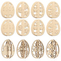 DIY 3D Easter Eggs Wood Craft Set - Paintable Wooden Egg Decorations, Variation of Easter Eggs